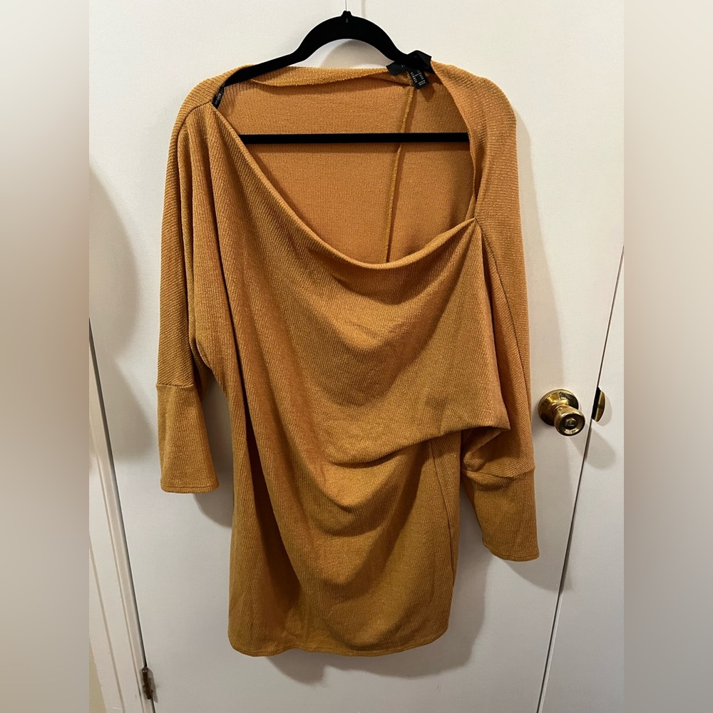 Forever 21 Off-the-Shoulder Camel Sweater